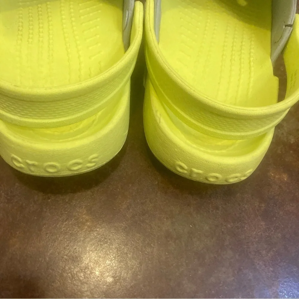 Kids Grey and Yellow Crocs Shoes